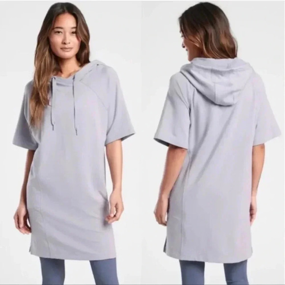 Athleta Tops - Athleta Cabana Tunic Short Sleeve Hoodie Light Purple // Size XXS